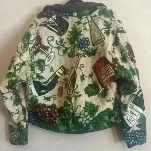 Painted Pony Tapestry Jacket Wine Bottle Grapes Vintage Western Style One Size Tan Size undefined