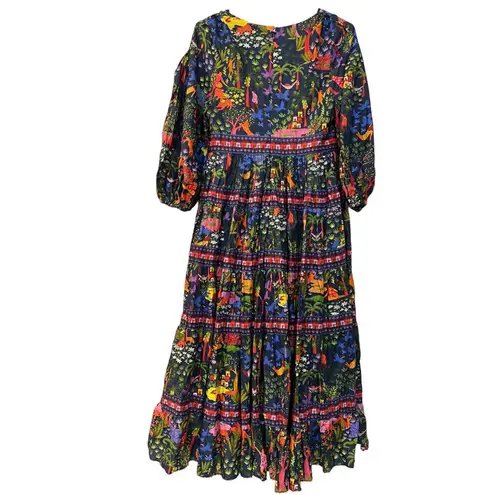 Farm Rio NWT  Animal Utopia Puff Sleeve Midi Dress