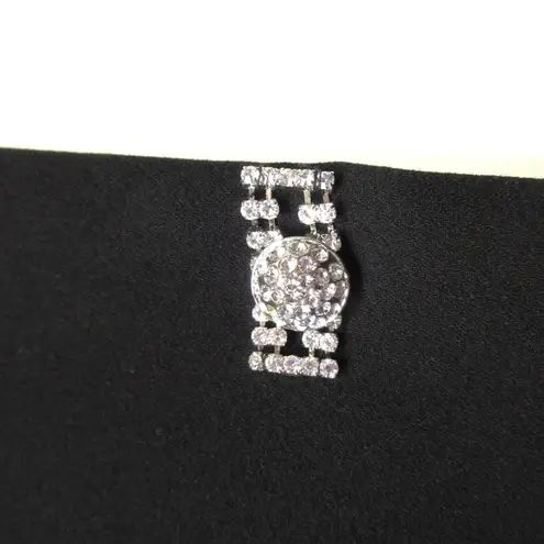 NWT Rickie Freeman for Teri Jon Sheath in Black Crepe Rhinestone Detail Dress 14