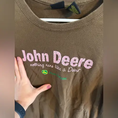 John Deere 2/$10  Brown Shirt with Pink Logo