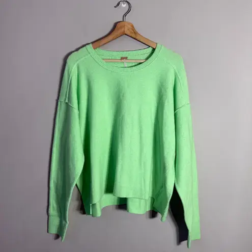 Free People  Luna Pullover Sweater Women's Small Kiwi Candy Knit Oversized NWT