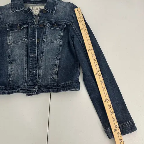 American Rag Cie Classic Blue Denim Cropped Jean Jacket Women Medium Distressed Size undefined