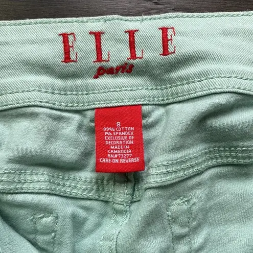 Elle  PARIS Cropped Jeans Women's Size 8 Green Seafoam