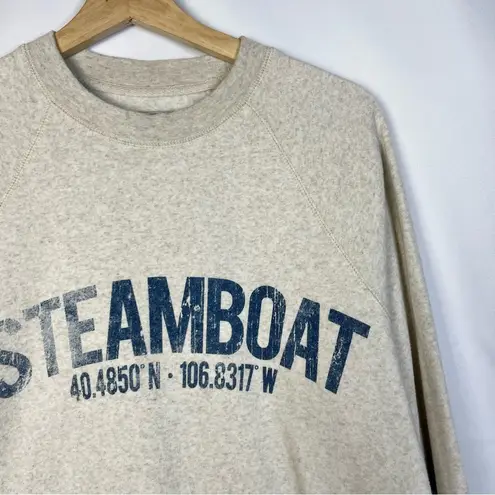 Boutique  Steamboat Springs Oatmeal Beige Graphic Sweatshirt M