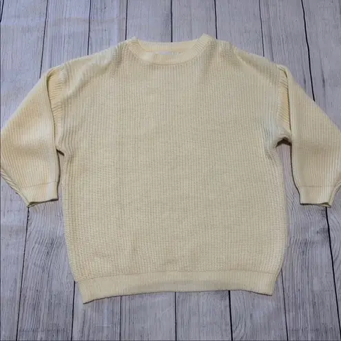 Roamans Vintage Vtg Chunky Cream Oversized Sweater Size M