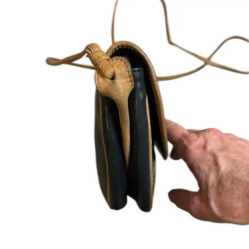 CELINE Triomphe Vintage Black Leather Shoulder Bag w/Golden Trim. Comes with COA