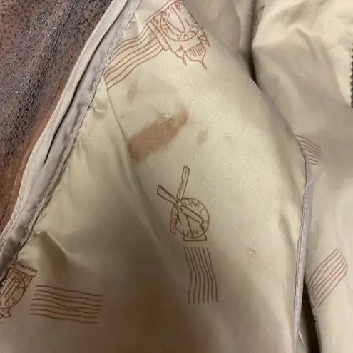 Adventure Bound Thinsulate Long Sleeve Belted 100% Leather Bomber Jacket Size L Brown Size L