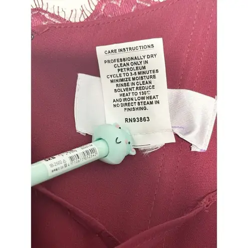 Hayley Paige Occasions Sleeveless Lace Bridesmaid Dress 52017 Maroon Red Size 10