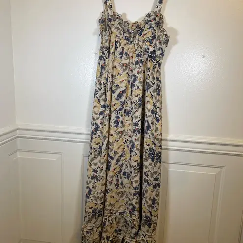 Moulinette Soeurs For Anthropologie Hydrangea Petals Maxi Floral Silk Dress Sz 6