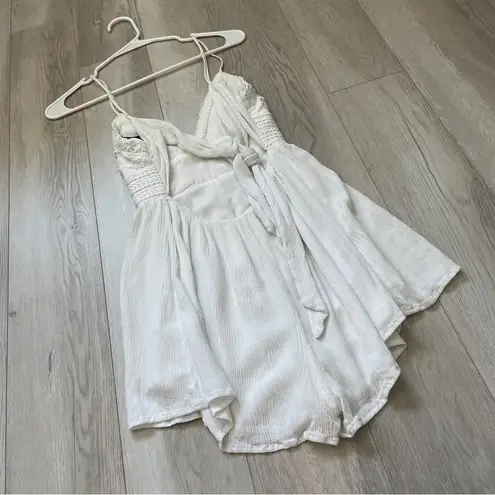 Goop Bohemian Romper lace crochet flowy womens White (small) romantic festival