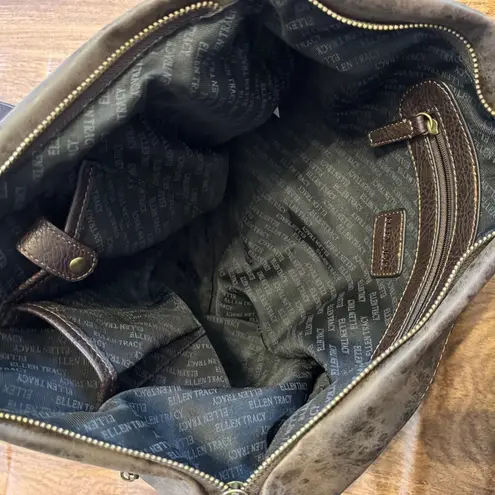 Ellen Tracy NWOT Women's Western Faux Leather Brown Tote Bag Brass Hardware