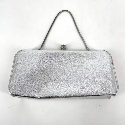 Vintage Rulo Creations Women's Shimmer Clutch Handbag Evening Bag Silver Small
