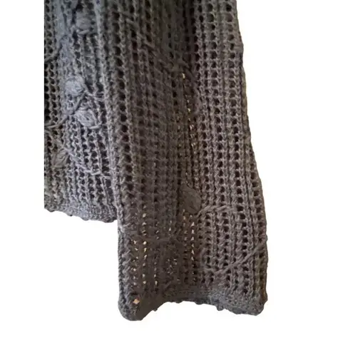 J. Jill Cotton/Linen Blend open weave delicate cardigan taupe LP Gray Size L