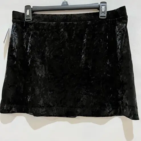 Abound  Womens‎ Mini Skirt Black Small Velvet Mini Skirt Thigh Slit