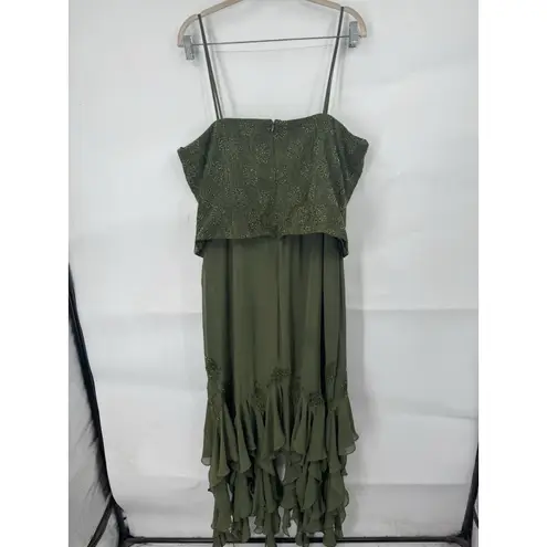 VTG Masoni Fairy Renaissance Whimsical Midi Dress Women 20 Green Goblin Gremlin Size undefined