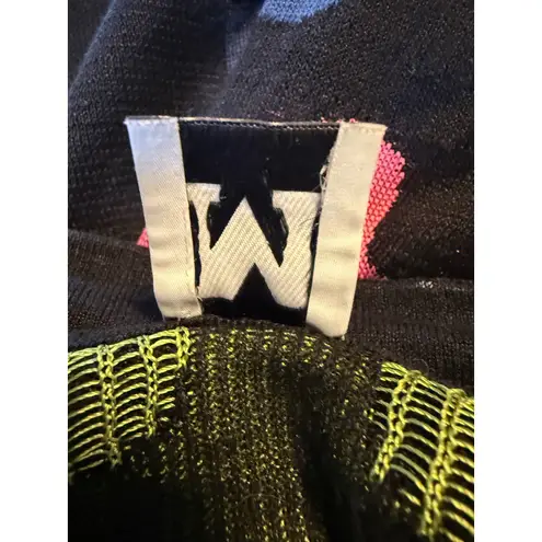 Missoni Knit Zigzag Pattern Sleeveless Halter Dress Black Multi 2 Y2K boho retro