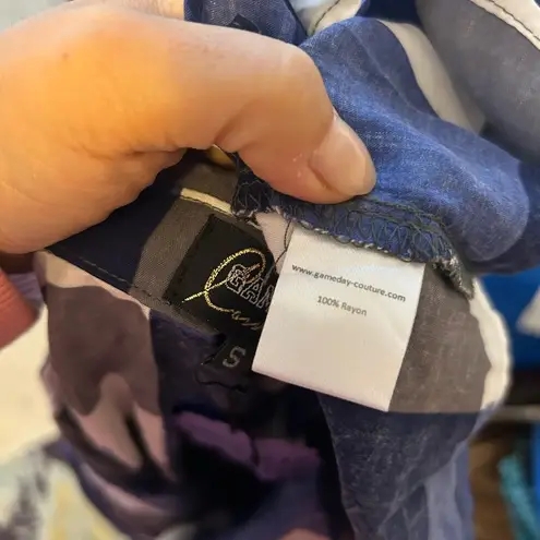 Game Day Couture Auburn Tigers Plaid Button Front Dress Blue