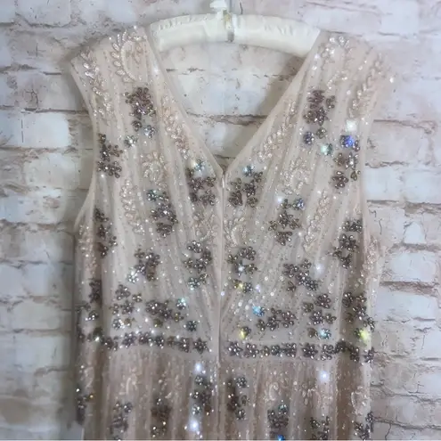 Mac Duggal Embellished Wrap Over Cap Sleeve A-Line Gown in Blush Size 22 NWT