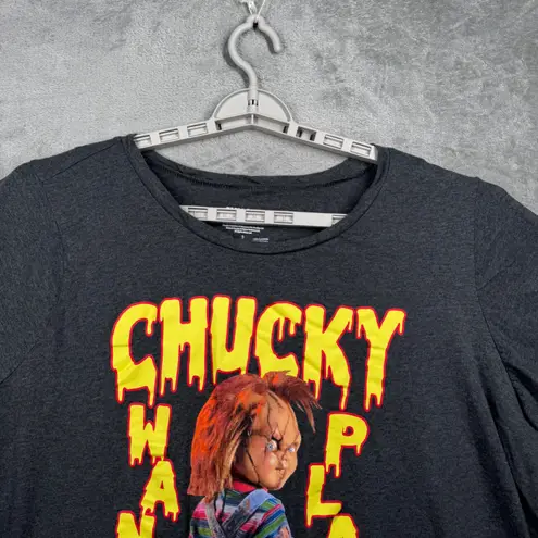 Chucky T Shirt Wanna Play Horror Movie Graphic Womens Size 5X Dark Gray Novelty