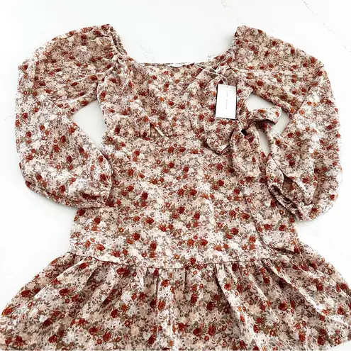 Lush Clothing LUSH Pink Brown Floral Wrap Dress | NEW | Small