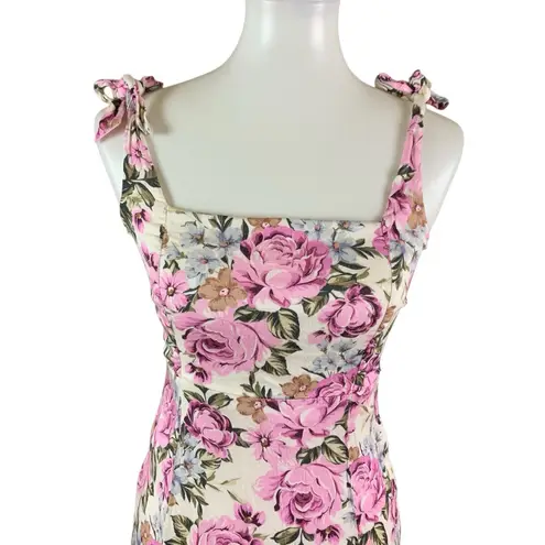Saltwater Luxe  Jestyn Midi Dress Pink Floral Maxi Dress S Cottagecore Romantic