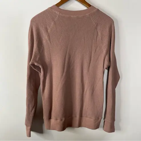 TNA Waffle Raglan Longsleeve in Brown Size Small