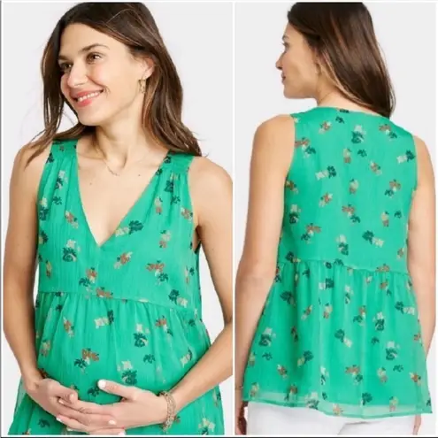 ✨6xHP✨The Nines By Hatch Maternity Top Floral Sleeveless✨ Green Size undefined