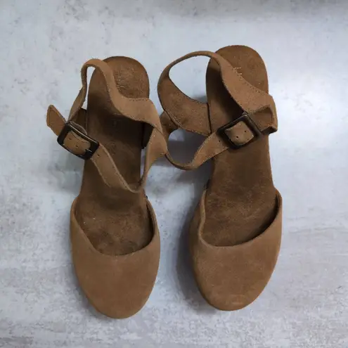 House of Harlow 1960 Cherub Chestnut Tan Ankle Strap Platform Rivet Clogs 8M Brown Size 8