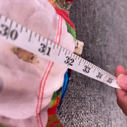 Roberto Cavalli Dress Size M Mini Y2K Boho Floral Butterfly Lemon Persimmon