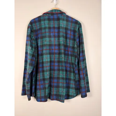 RRL Lauren Ralph Lauren Plaid Flannel Pajama Shirt Top only Embroidered Logo XL