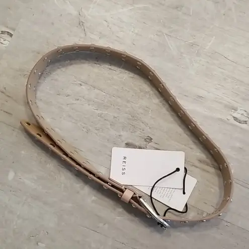 Reiss ππ Emin Studded Wide Leather Belt ~ Nude XS
