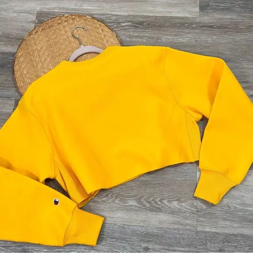 Champion  reverse weave yellow cropped crewneck sweatshirt