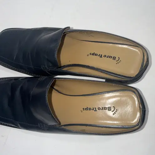 Baretraps Twinkle Leather Black Mules Slip On Clogs Comfort Bare Traps Shoes 7.5