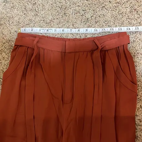Modcloth  Back in a Sash Pants Rust Burnt Orange Tie Waist Belt Size Medium - Image 13