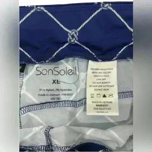 San Soleil Knotical Navy Ladies Small Capri ankle Pants Golf XL Blue