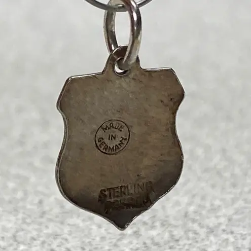 Vintage Sterling Silver & Enamel Lake Louise Canada Shield Charm Made in Germany