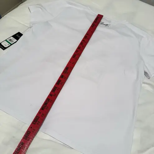 Karl Lagerfeld NWT Love From Paris Graphic T-Shirt Womens L White Pink Sequins