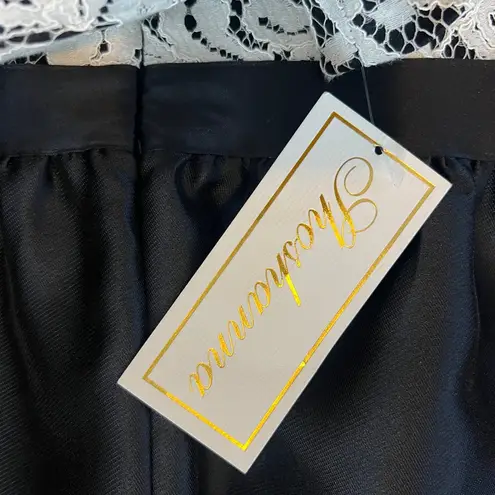 Shoshanna NEW Short Sleeve White Lace Black Skirt Colorblock A Line Dress 8