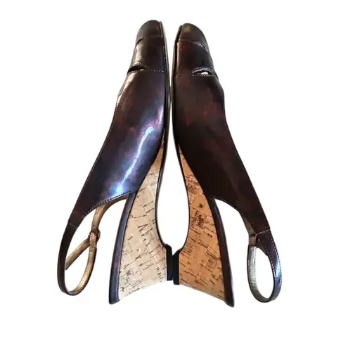 Vaneli Brisk Dark Tortoise Patent Slingback Peep