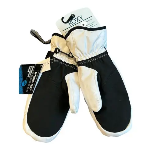 Roxy  Jetty Insulated Mittens White M Waterproof Ski Snowboard Winter Warm