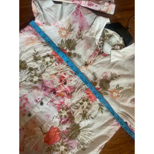 ARATTA Silent Journey Thought of You Shirt Floral FEMININE Top Blouse S Small Pink