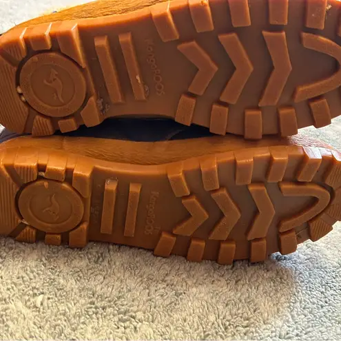 Vintage Kangaroos Leather Nylon Waterproof Zipper Pocket Boots size 6.5 Outdoors Blue