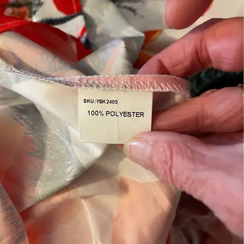 Chic Me tropical print backless strappy maxi dress with full skirt orange XL.