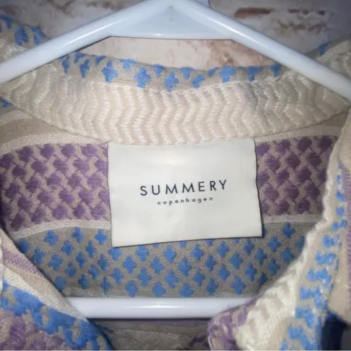 Summery Copenhagen Louise Long Sleeve Shirt Dress Size Small Purple