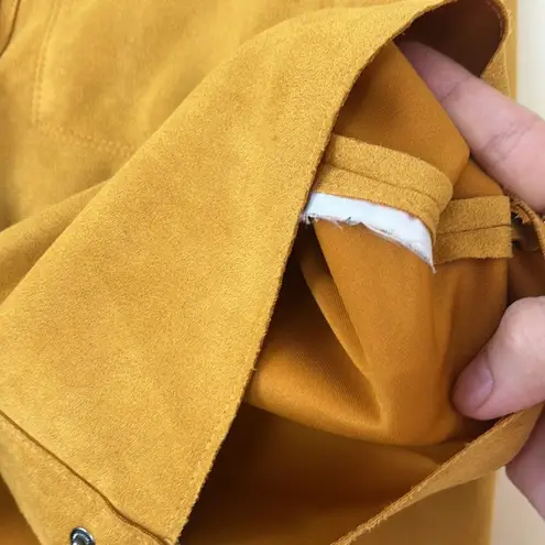 ZARA  Gold Yellow Faux Suede Leather Oversized Jacket Size XSmall