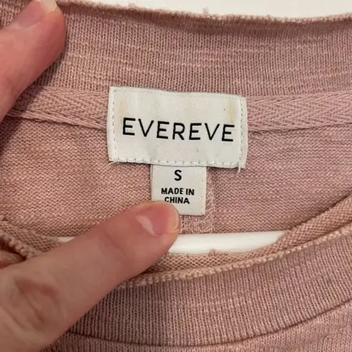 Evereve Symone Snap Cuff Top Rose Blush Pink Curved Raw Hem Long Sleeve Snaps S