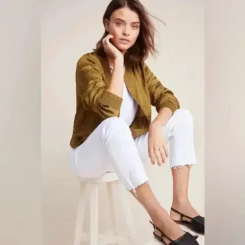 Anthropologie  Maeve Golden Tan Silky Bomber Jacket Women’s Size Small S