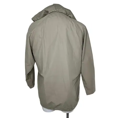 London Fog  Womens Size S Khaki Cotton Utility Jacket Lightweight Detachable Hood