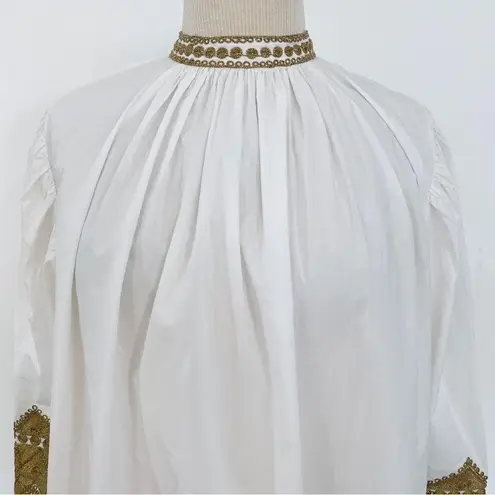 NEW V.D.E. Vinster blouse with gold embroidery detailing White