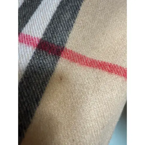 Fleecy Plaid Scarf Red Black White white fringe boho preppy Y2K cozy Tan